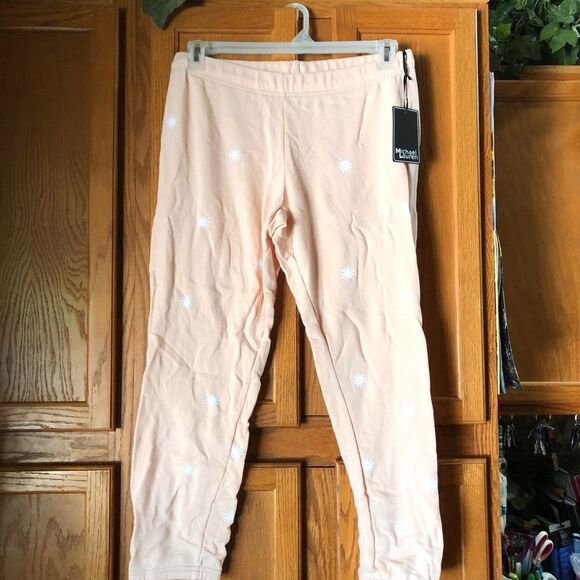 NWT Michael Lauren Orange Peach Mini Suns Nate Crop Sweatpants - M - Picture 3 of 8
